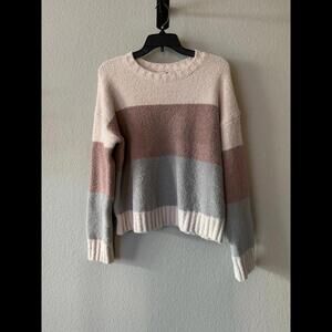 Altar'd State Women's Striped Crew Neck Sweater Size S Multicolor Soft Cozy